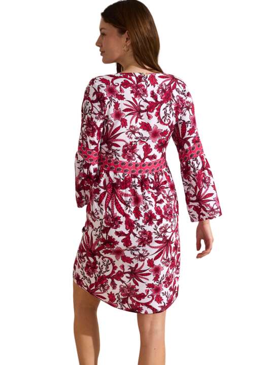 BM298SE Three-quarter sleeve summer dress ACANTHUS Selmark Mare Pink face