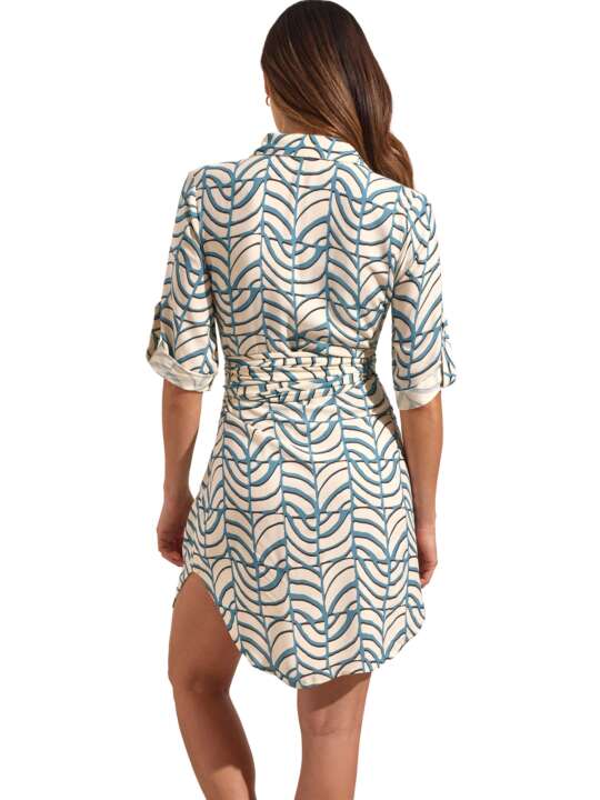 BM333SE Summer dress with half-length sleeves MOAIS Selmark Mare Blue face
