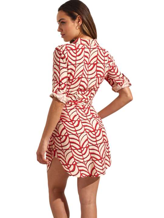 BM333SE Summer dress with half-length sleeves MOAIS Selmark Mare Red face