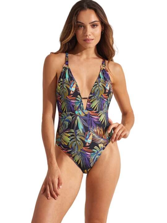 BN057SE Preformed one-piece triangle swimming costume JADE Selmark Mare Black face