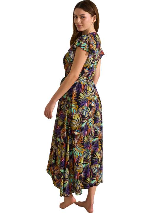 BN096SE Short-sleeved summer maxi dress JADE Selmark Mare Black face