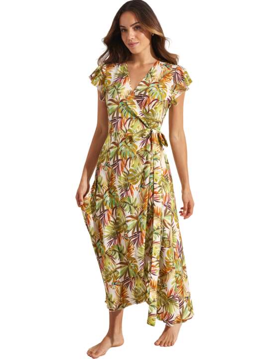 BN096SE Short-sleeved summer maxi dress JADE Selmark Mare Ivory face