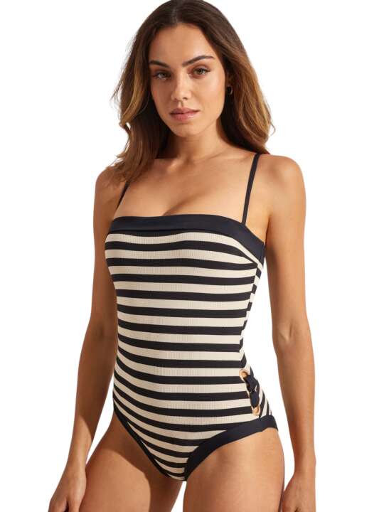 BM968SE One-piece shapewear swimming costume LUXOR Selmark Mare Black face