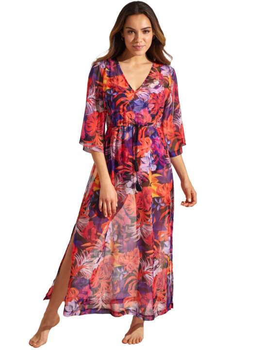 BL596SE Long beach dress BABILONIA Selmark Mare Black face