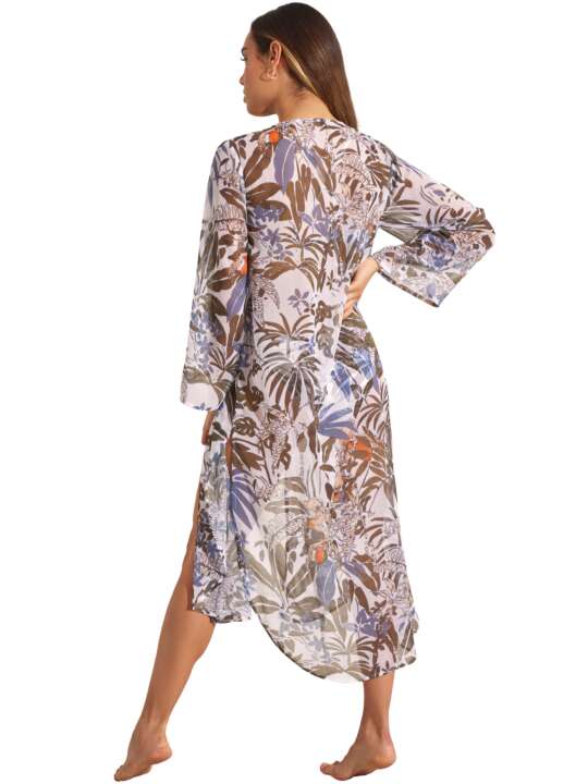 BL997SE Kimono de plage mi-long AMAZONIA Selmark Mare Blanc face