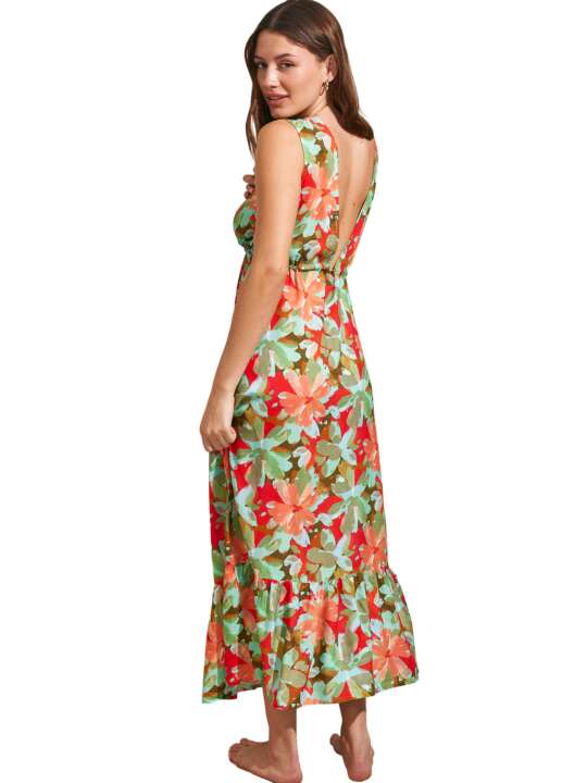 BM896SE Sleeveless summer maxi dress GIVERNY Selmark Mare Turquoise face