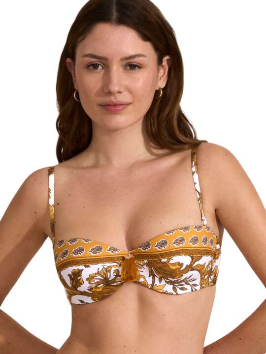 BM216SE Haut maillot de bain bandeau ACANTHUS Selmark Mare Jaune face