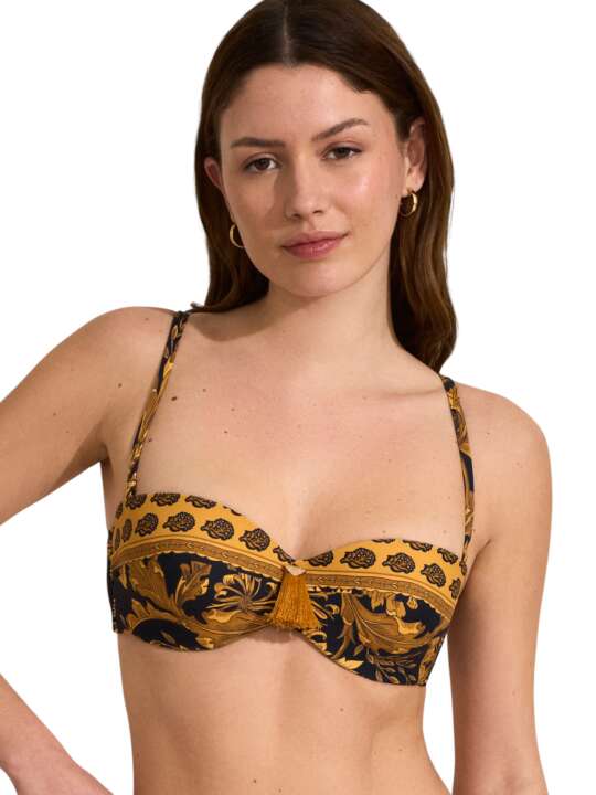BM216SE Haut maillot de bain bandeau ACANTHUS Selmark Mare Noir face