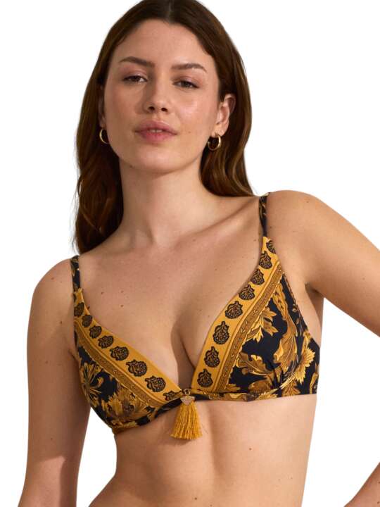 BM235SE Haut maillot de bain décolleté préformé sans armatures ACANTHUS Selmark Mare Noir face