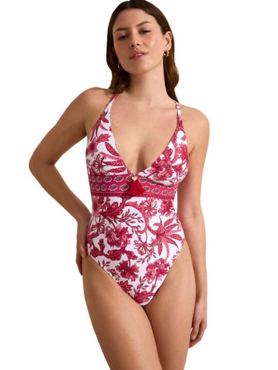 BM257SE Maillot de bain une pièce triangle préformé ACANTHUS Selmark Mare Rose face
