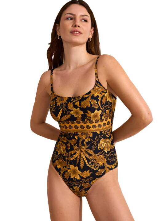 BM258SE Maillot de bain une pièce préformé ACANTHUS Selmark Mare Noir face