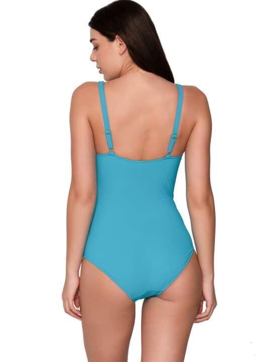 92068LU Maillot de bain amincissant 1 pièce préformé TK-5 Blue Sense bonnets C à E Luna Bleu Turquoise face