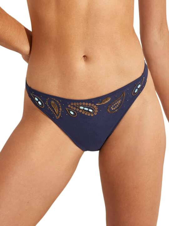 BN207SE Bas maillot slip de bain bikini taille basse BAIKAL Selmark Mare Bleu face