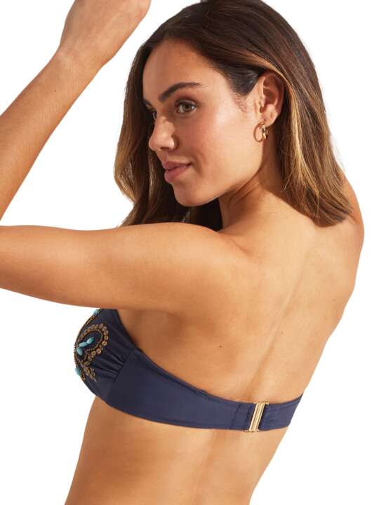 BN223SE Haut maillot de bain bandeau non préformé BAIKAL Selmark Mare Bleu face