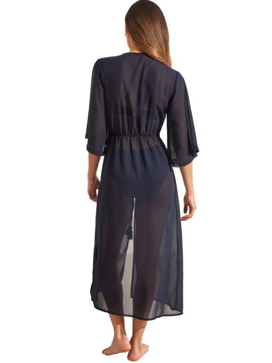 BN297SE Kimono long de plage BAIKAL Selmark Mare Bleu face