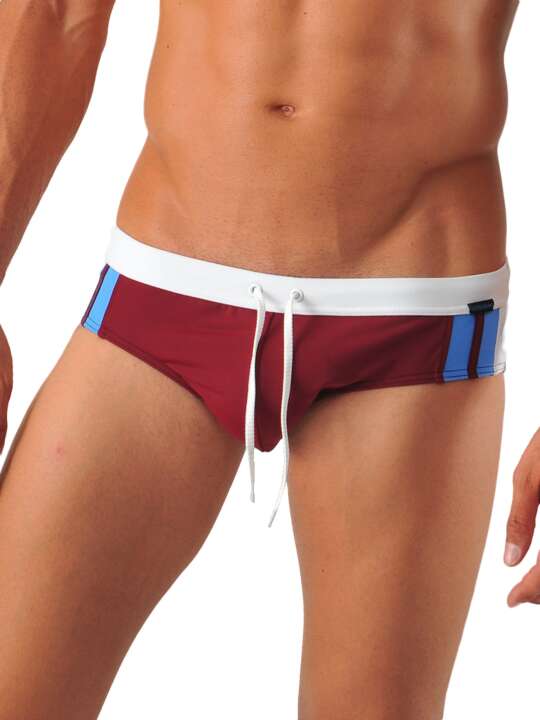 1322S2 Slip bain Stripes Geronimo Bordeaux face