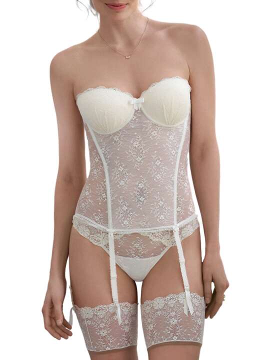 30344I Guépière push-up Olivia mariage Selmark Ivoire face
