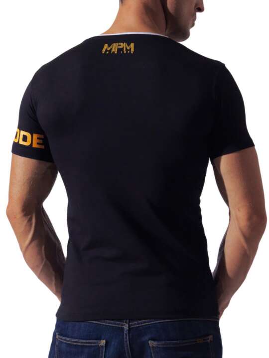 10154 T-shirt Asymmetric sport Code22 Black face