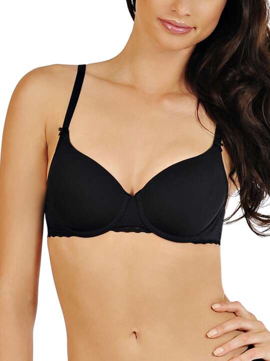 20127 Soutien-gorge coton préformé Anja Lisca Noir face