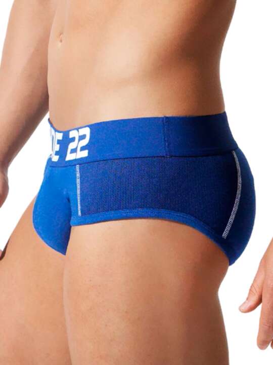 2101 Modal mesh briefs Contrast Code22 Blue face
