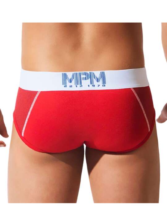 2101 Modal mesh briefs Contrast Code22 Red face