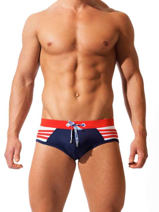 5418 Push-up swimwear Multi-Strip Code22 Navy Blue face