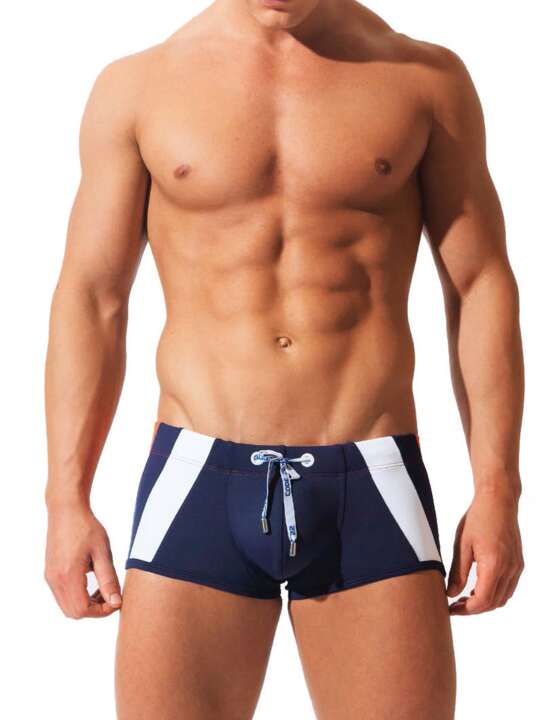 5506_0 Boxer bain push-up Racing Code22 Bleu Marine face