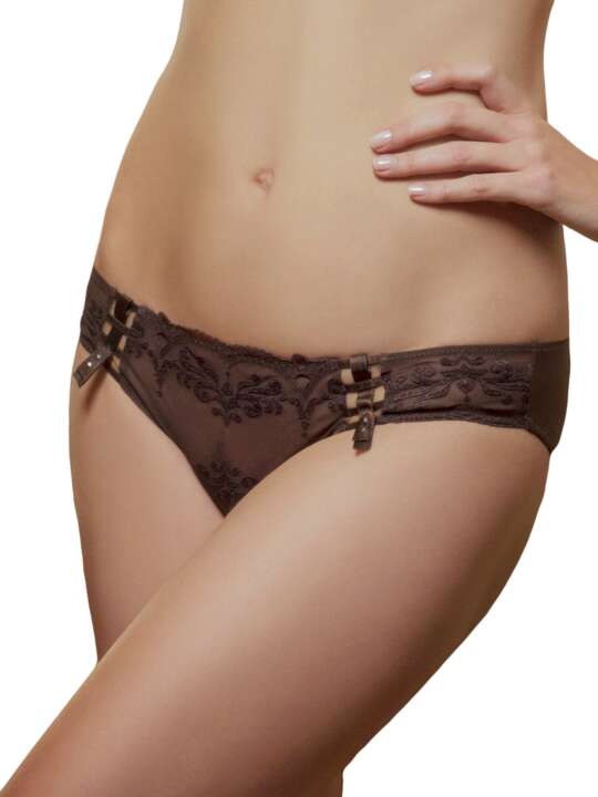 24012LU Slip échancré Gothic Luna Chocolat face