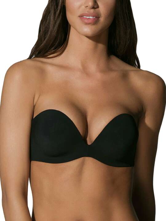 11062-63-64 Secret Sense B to D Luna Bandeau Bra Black face