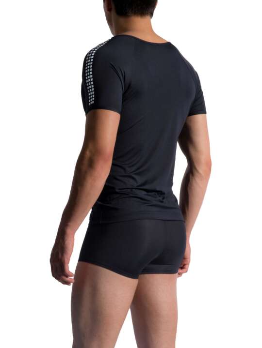 210513M M757 Manstore Short Sleeve T-Shirt Wide V-Neck Black face