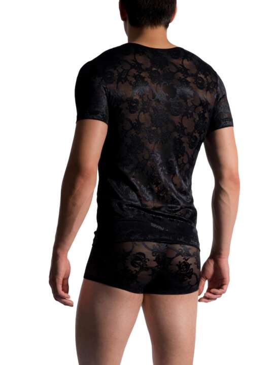 210533M M759 Manstore Short Sleeve T-Shirt Wide V-Neck Black face