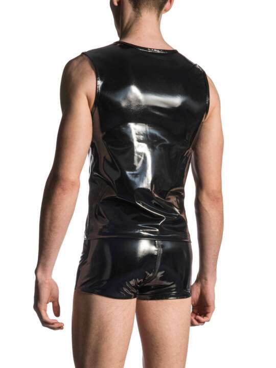 209163M M420 Manstore Sleeveless Zip Jacket Black face