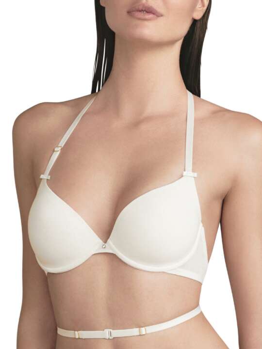 10514SE Soutien-gorge décolleté plongeant push-up multipositions Etna Selmark mariage ivoire Ivoire face