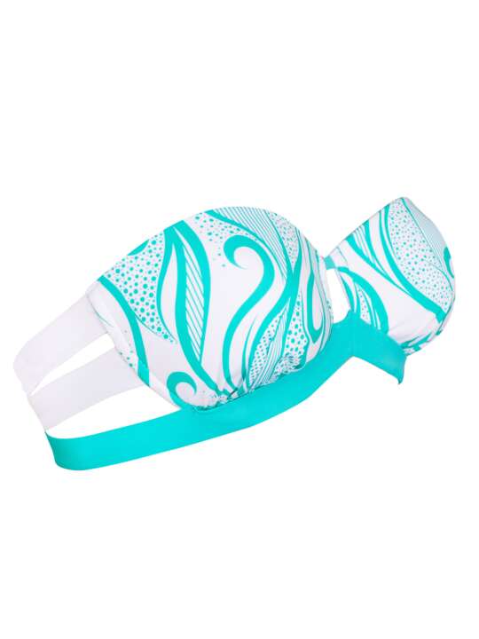 91697LU Bandeau swimming costume top Elixir Luna Turquoise face