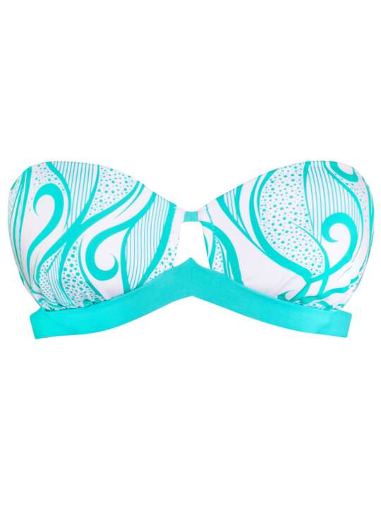 91697LU Bandeau swimming costume top Elixir Luna Turquoise face