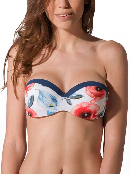 91750LU Haut maillot de bain bandeau préformé Poppy Luna Blanc face