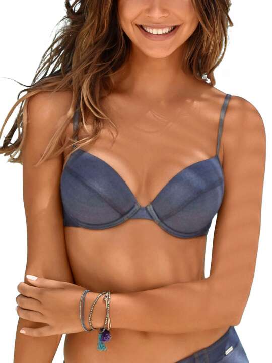 SLI258L Haut maillot de bain Sunseeker Jeansblue Lascana Bleu face