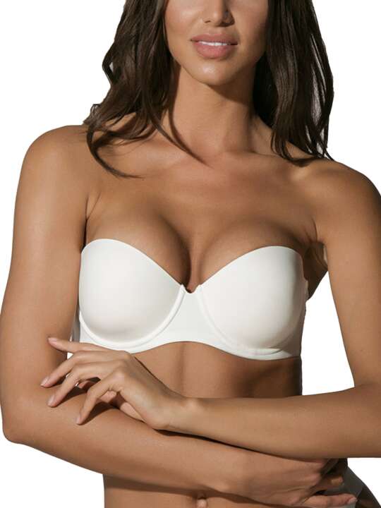 11073-74-75 Soutien-gorge bandeau préformé Secret Sense Luna Ivoire face