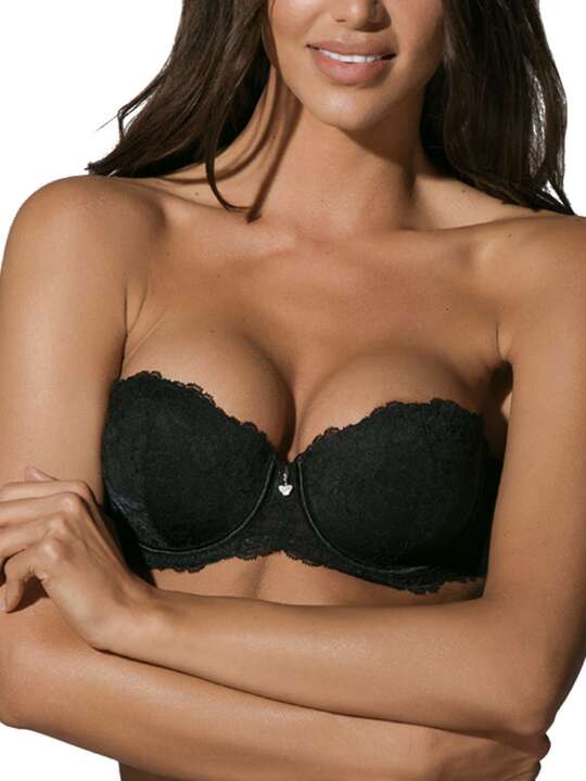 13004LU Soutien-gorge bandeau préformé Character Luna Noir face