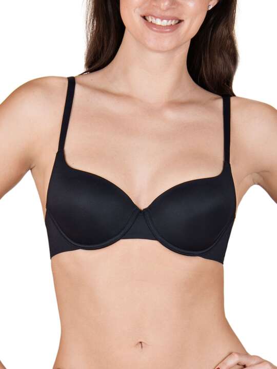 20191LI Soutien-gorge préformé Bella noir Lisca - bonnets B à E Noir face