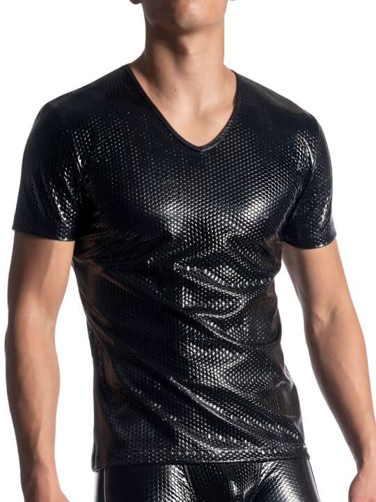 210974M T-shirt col V M865 Manstore Noir face