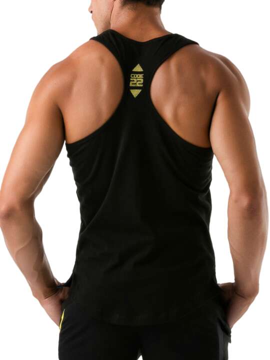 3311COD Wide Stripe Tank Top Code22 Black face