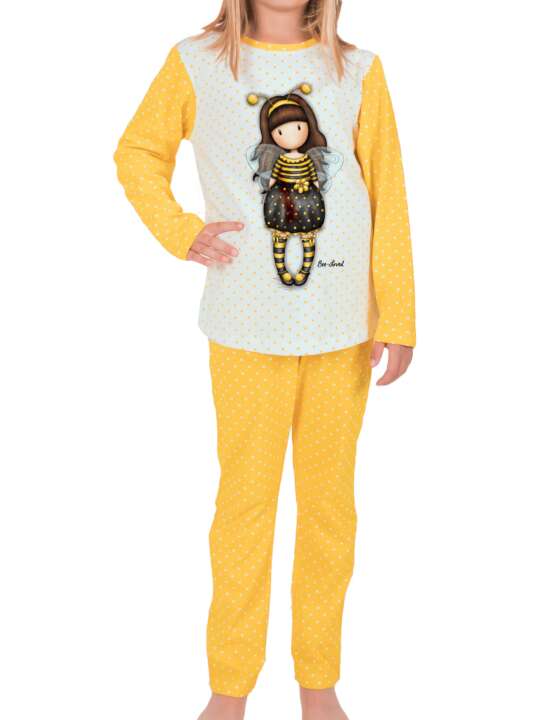 50981AD Pyjama top manches longues et pantalon Bee-Loved Santoro London Jaune face