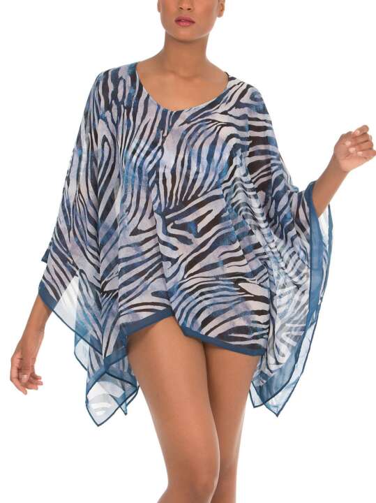 B9398SE Caftan plage Cebras Selmark Mare Bleu face