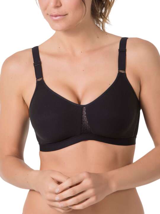 SC181SE Soutien-gorge sport sans armatures Care Selmark Noir face