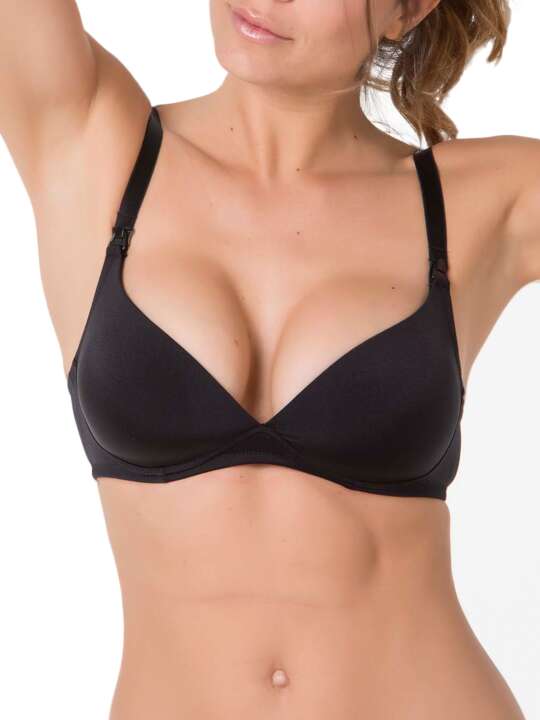 SC134SE Soutien-gorge maternité allaitement sans armatures Care Selmark Noir face