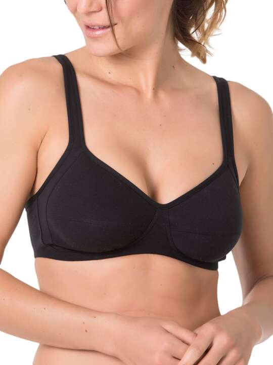 SC110SE Soutien-gorge emboîtant confort sans armatures Care Selmark Noir face