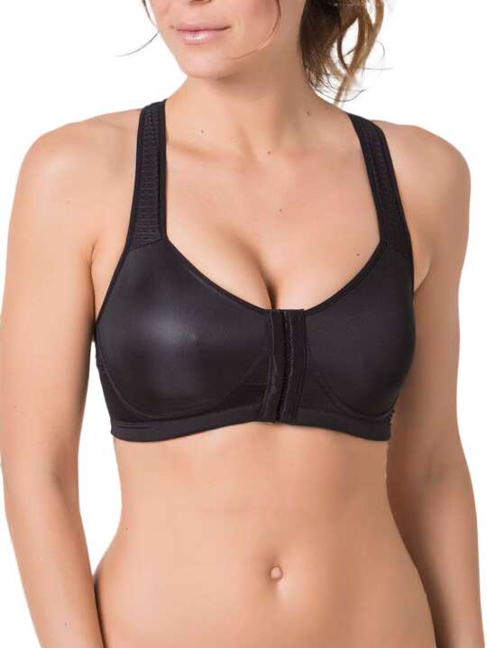 SC182SE Soutien-gorge post-opératoire ouverture frontale Care Selmark Noir face