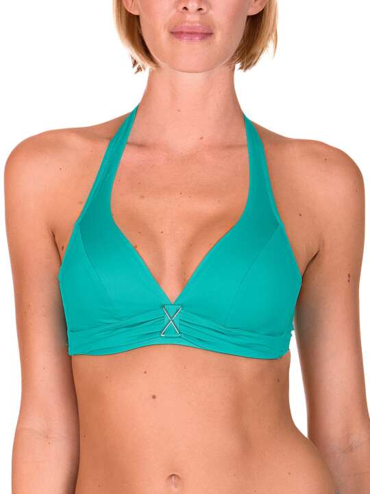 40397LI Haut maillot de bain armaturé tour de cou Gran Canaria Lisca vert Vert face