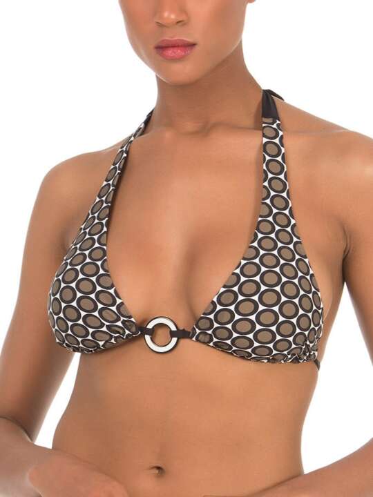 B8710SE Haut maillot de bain triangle préformé multipositions Lunares Selmark Mare marron Marron face